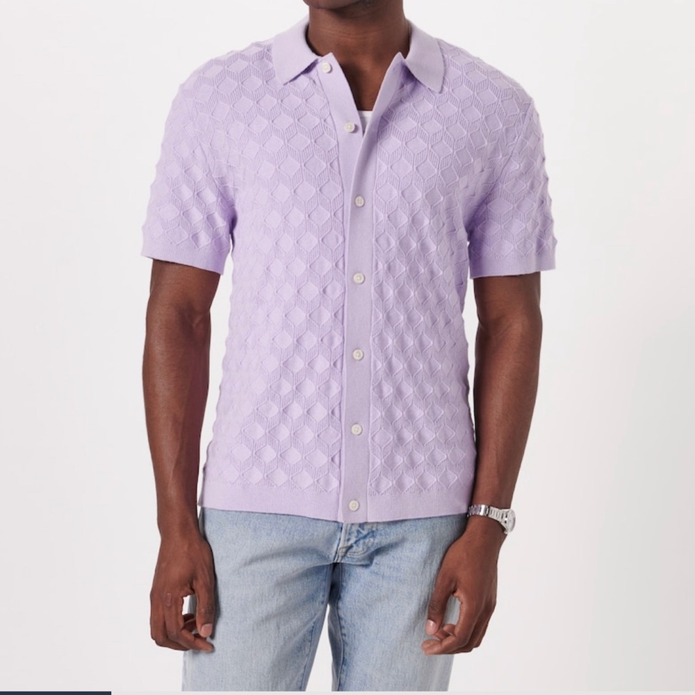 Stitch button-through sweater polo